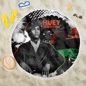 Huey P. Newton Beach Blanket Revolutionary Portrait - Panther Graphic Surrender to the Revolution Quote - African Pride