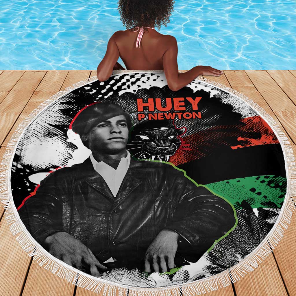 Huey P. Newton Beach Blanket Revolutionary Portrait - Panther Graphic Surrender to the Revolution Quote - African Pride