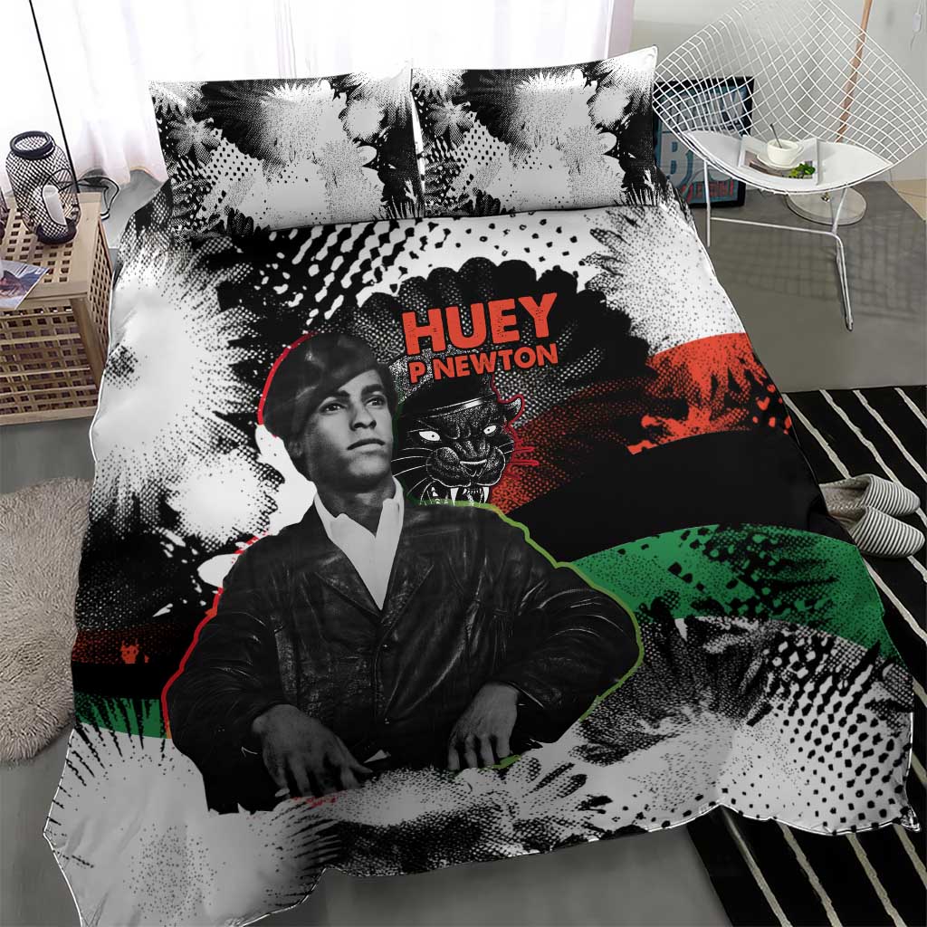 Huey P. Newton Bedding Set Revolutionary Portrait - Panther Graphic Surrender to the Revolution Quote - African Pride
