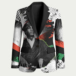 Huey P. Newton Blazer Revolutionary Portrait - Panther Graphic Surrender to the Revolution Quote - African Pride