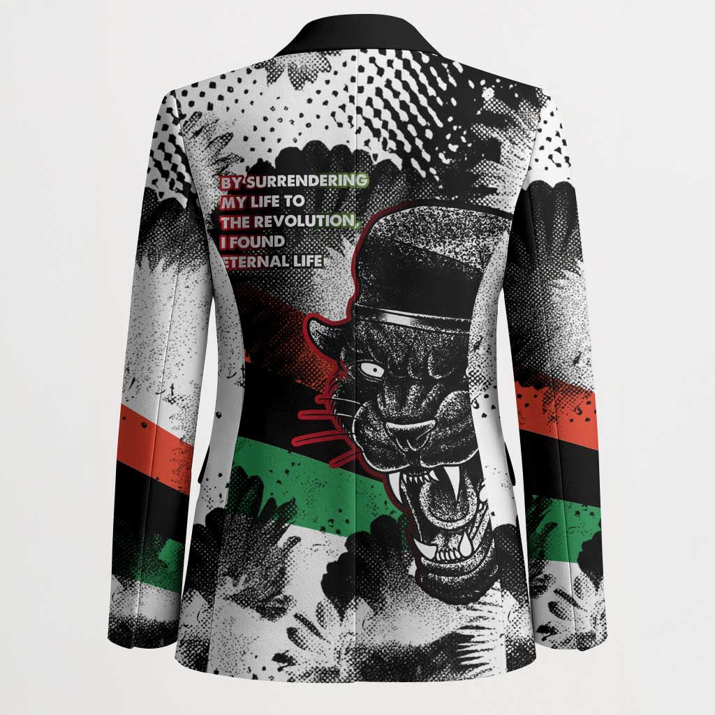 Huey P. Newton Blazer Revolutionary Portrait - Panther Graphic Surrender to the Revolution Quote - African Pride