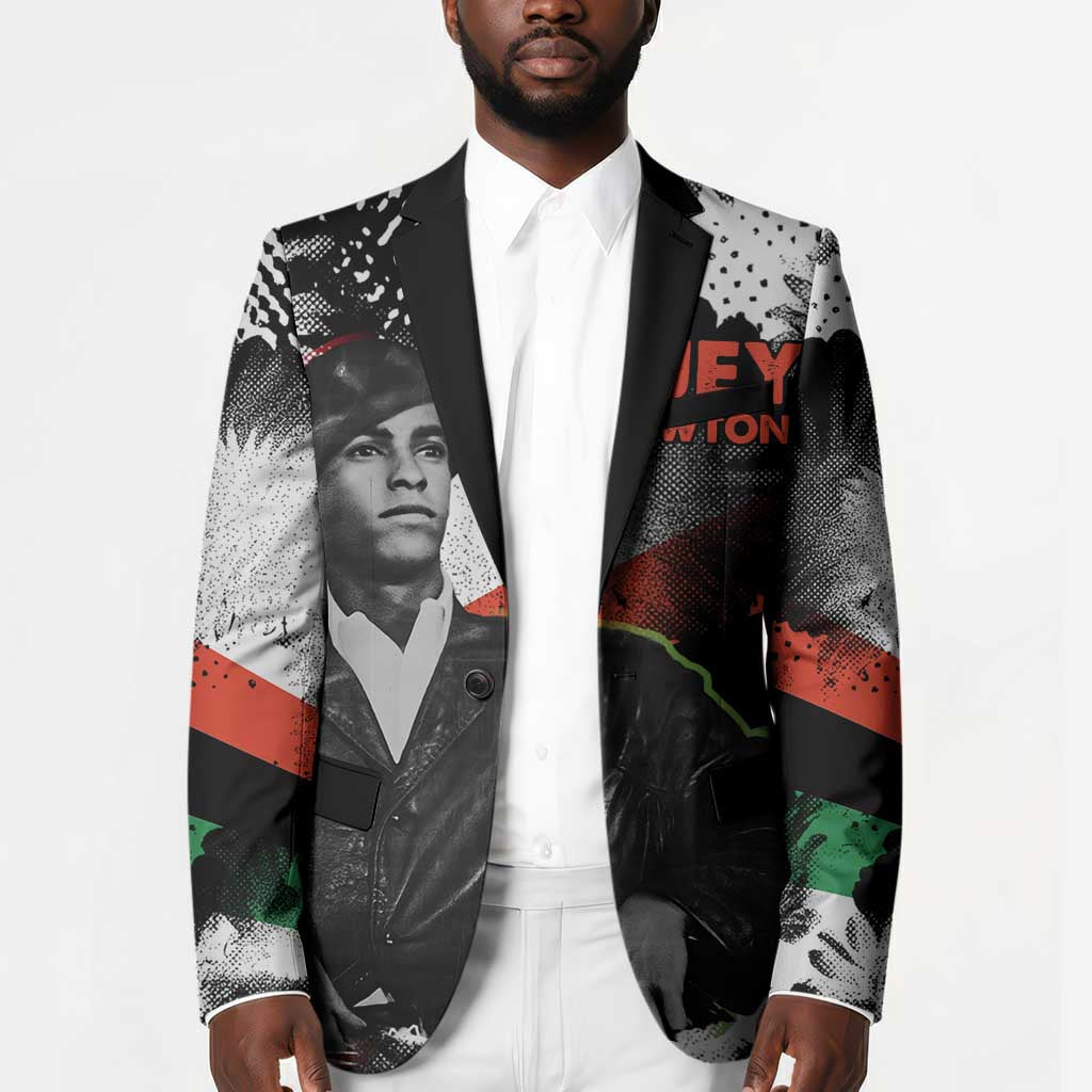 Huey P. Newton Blazer Revolutionary Portrait - Panther Graphic Surrender to the Revolution Quote - African Pride