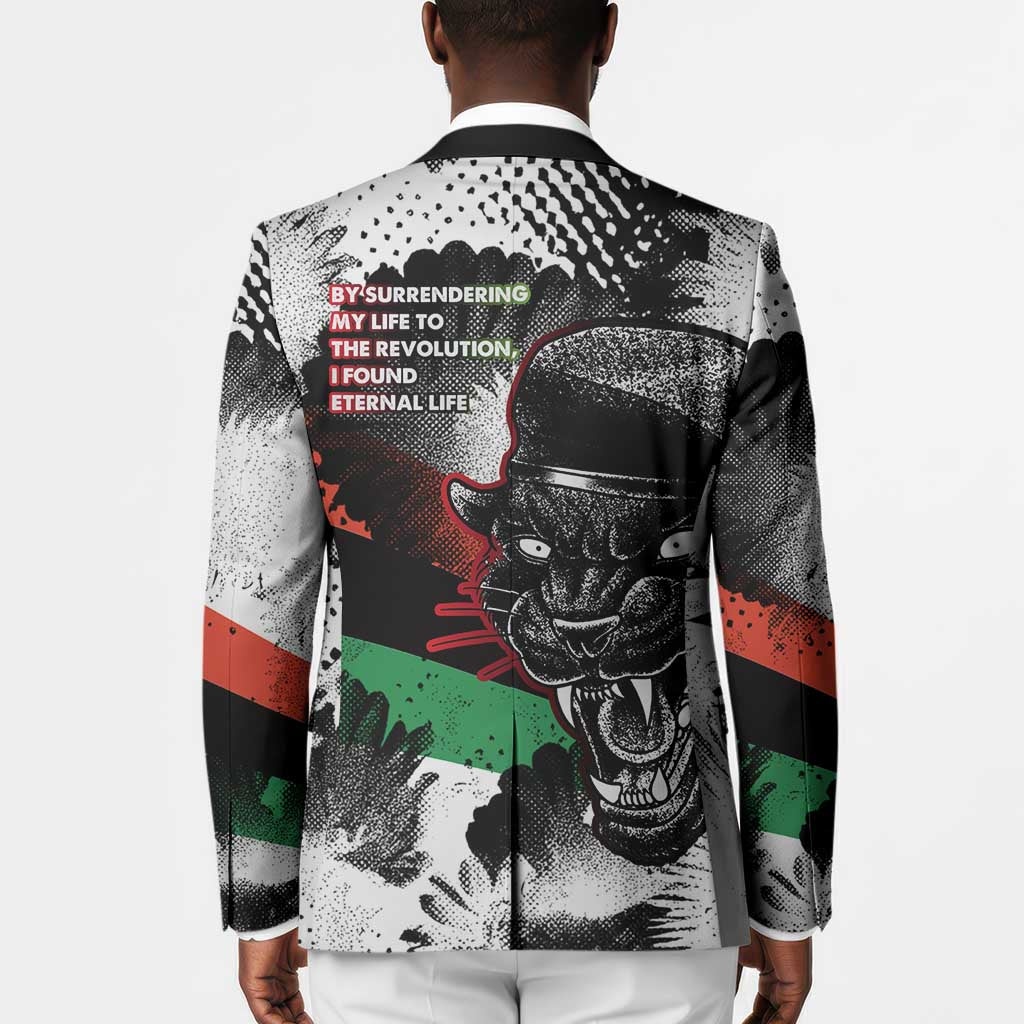 Huey P. Newton Blazer Revolutionary Portrait - Panther Graphic Surrender to the Revolution Quote - African Pride