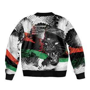 Huey P. Newton Bomber Jacket Revolutionary Portrait - Panther Graphic Surrender to the Revolution Quote - African Pride
