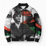 Huey P. Newton Bomber Puffer Jacket Revolutionary Portrait - Panther Graphic Surrender to the Revolution Quote - African Pride