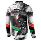 Huey P. Newton Button Sweatshirt Revolutionary Portrait - Panther Graphic Surrender to the Revolution Quote