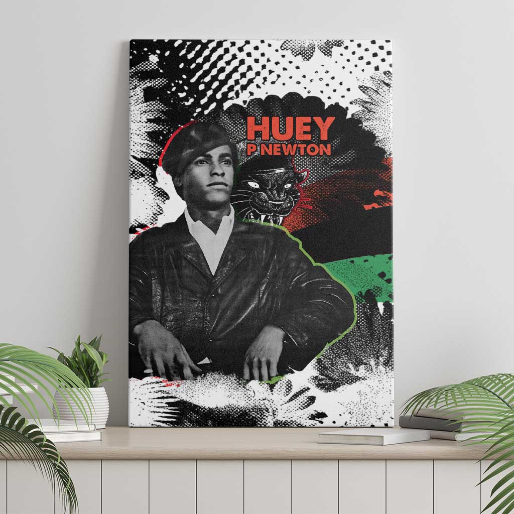 Huey P. Newton Canvas Wall Art Revolutionary Portrait - Panther Graphic Surrender to the Revolution Quote - African Pride