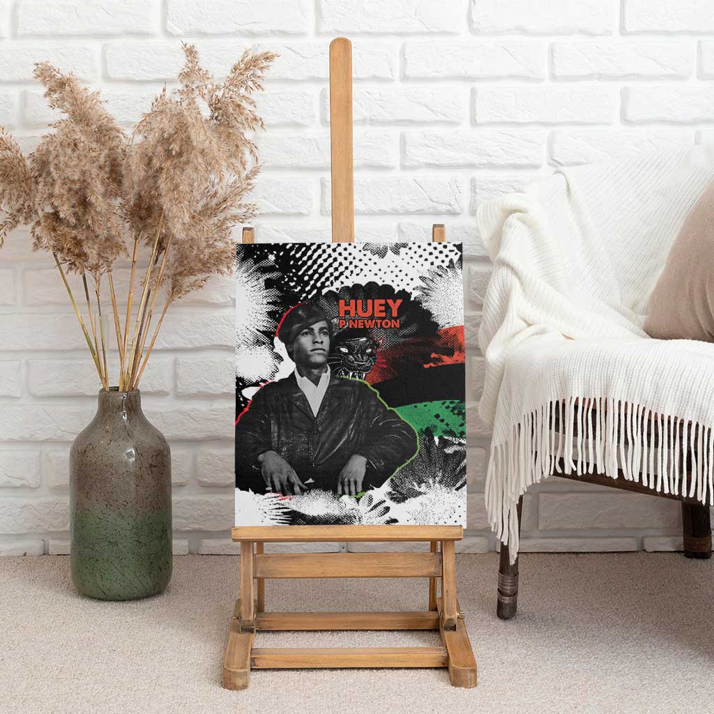 Huey P. Newton Canvas Wall Art Revolutionary Portrait - Panther Graphic Surrender to the Revolution Quote - African Pride