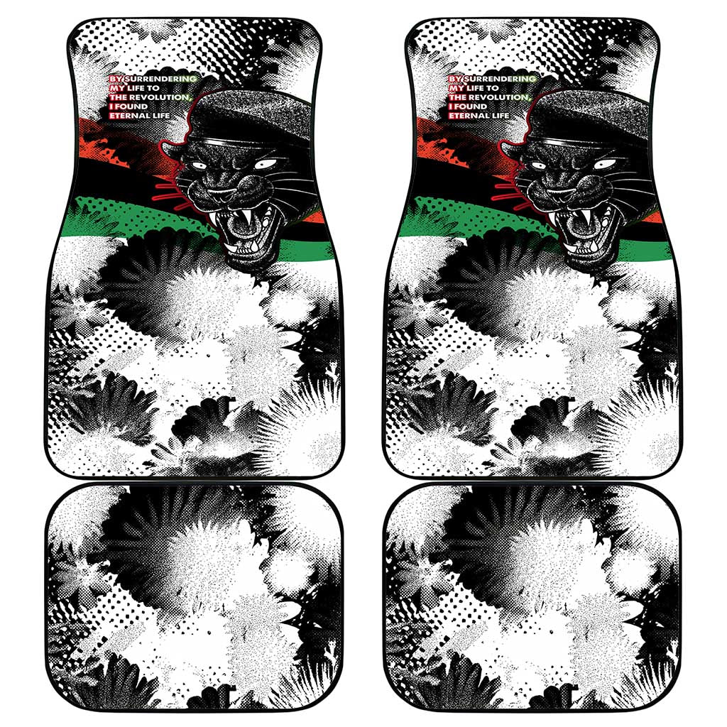 Huey P. Newton Car Mats Revolutionary Portrait - Panther Graphic Surrender to the Revolution Quote - African Pride