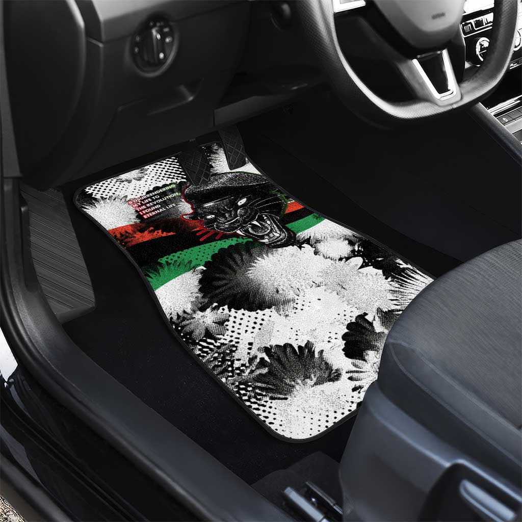 Huey P. Newton Car Mats Revolutionary Portrait - Panther Graphic Surrender to the Revolution Quote - African Pride