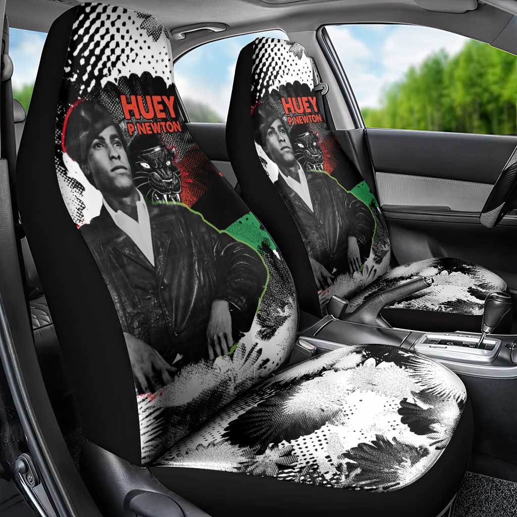 Huey P. Newton Car Seat Cover Revolutionary Portrait - Panther Graphic Surrender to the Revolution Quote - African Pride