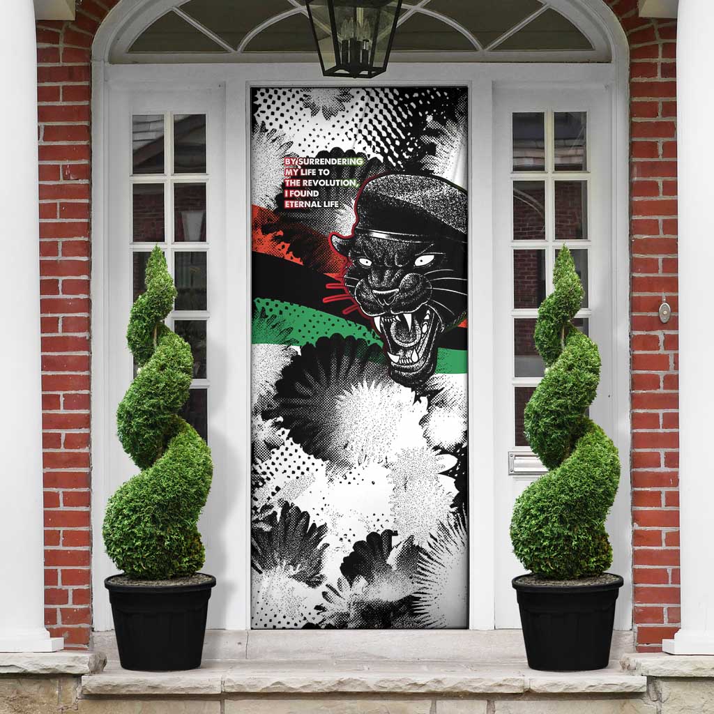 Huey P. Newton Door Cover Revolutionary Portrait - Panther Graphic Surrender to the Revolution Quote - African Pride