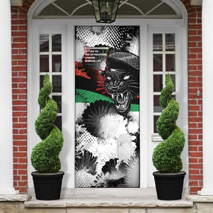 Huey P. Newton Door Cover Revolutionary Portrait - Panther Graphic Surrender to the Revolution Quote - African Pride