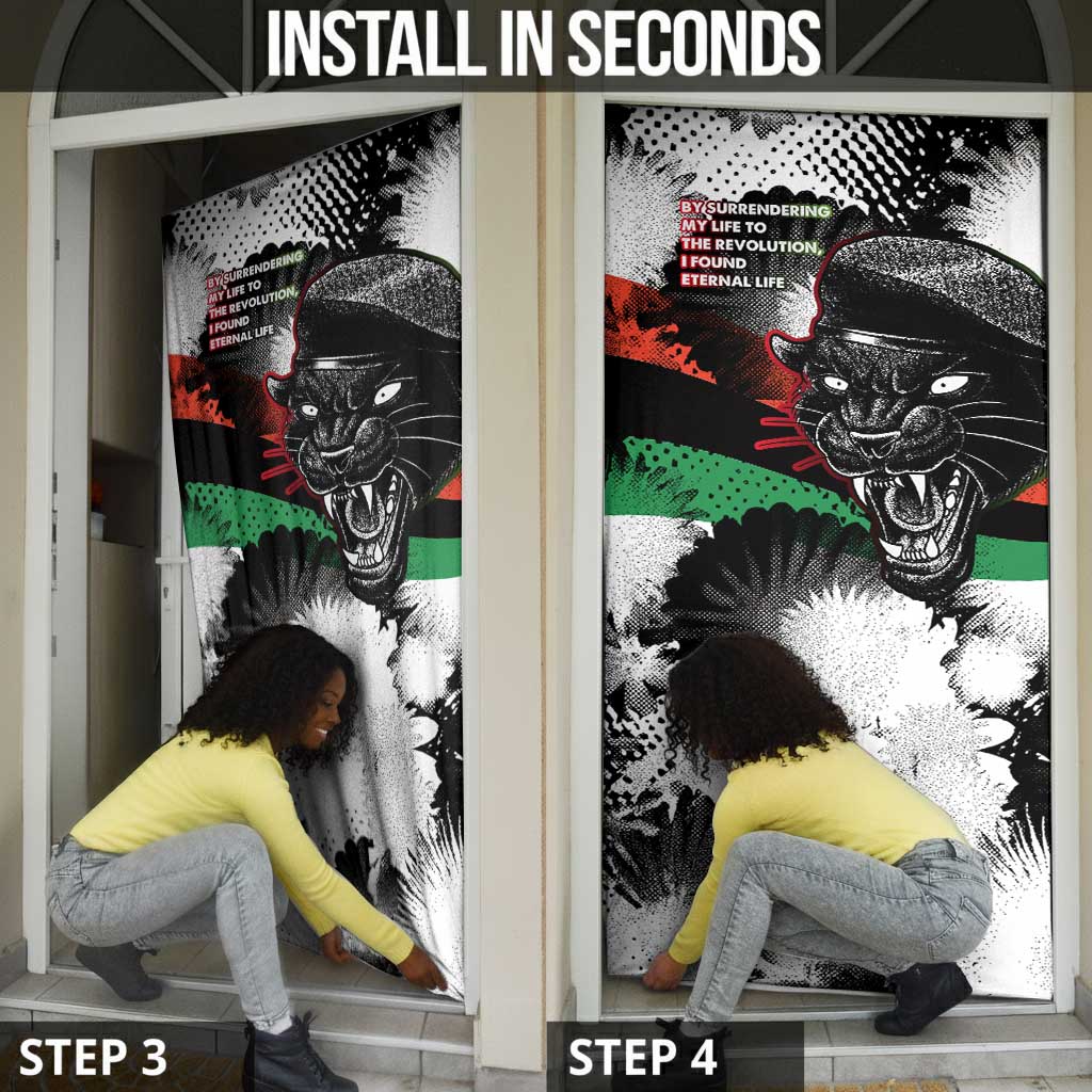 Huey P. Newton Door Cover Revolutionary Portrait - Panther Graphic Surrender to the Revolution Quote - African Pride