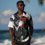 Huey P. Newton Hawaiian Shirt Revolutionary Portrait - Panther Graphic Surrender to the Revolution Quote TS04