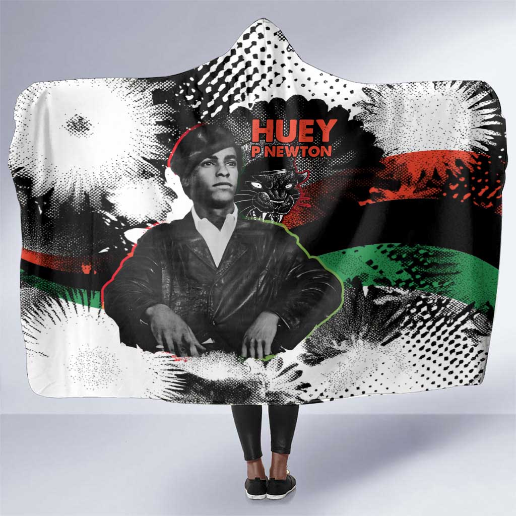 Huey P. Newton Hooded Blanket Revolutionary Portrait - Panther Graphic Surrender to the Revolution Quote - African Pride