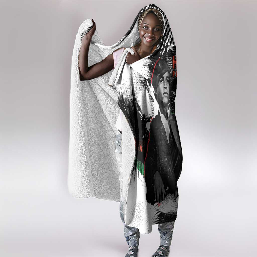 Huey P. Newton Hooded Blanket Revolutionary Portrait - Panther Graphic Surrender to the Revolution Quote - African Pride