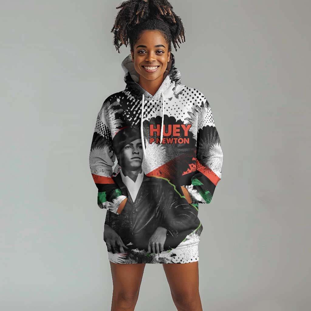 Huey P. Newton Hoodie Dress Revolutionary Portrait - Panther Graphic Surrender to the Revolution Quote - African Pride
