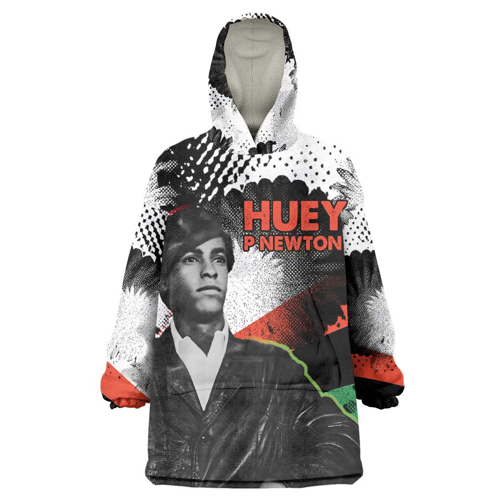 Huey P. Newton Kid Wearable Blanket Hoodie Revolutionary Portrait - Panther Graphic Surrender to the Revolution Quote - African Pride