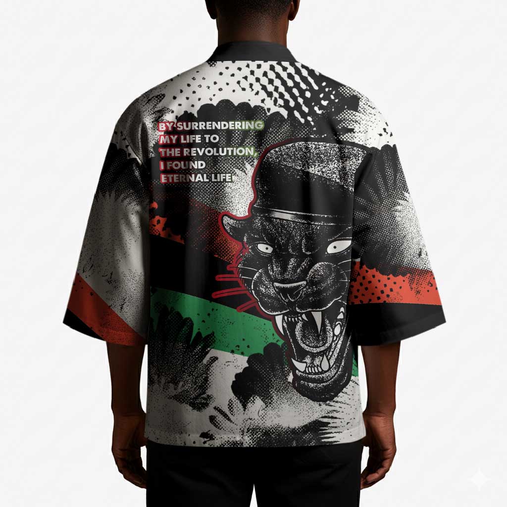 Huey P. Newton Kimono Revolutionary Portrait - Panther Graphic Surrender to the Revolution Quote - African Pride