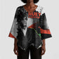 Huey P. Newton Kimono Sleeve Blouse Revolutionary Portrait - Panther Graphic Surrender to the Revolution Quote - African Pride