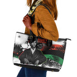 Huey P. Newton Leather Tote Bag Revolutionary Portrait - Panther Graphic Surrender to the Revolution Quote - African Pride
