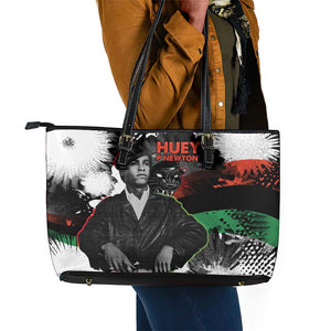 Huey P. Newton Leather Tote Bag Revolutionary Portrait - Panther Graphic Surrender to the Revolution Quote - African Pride