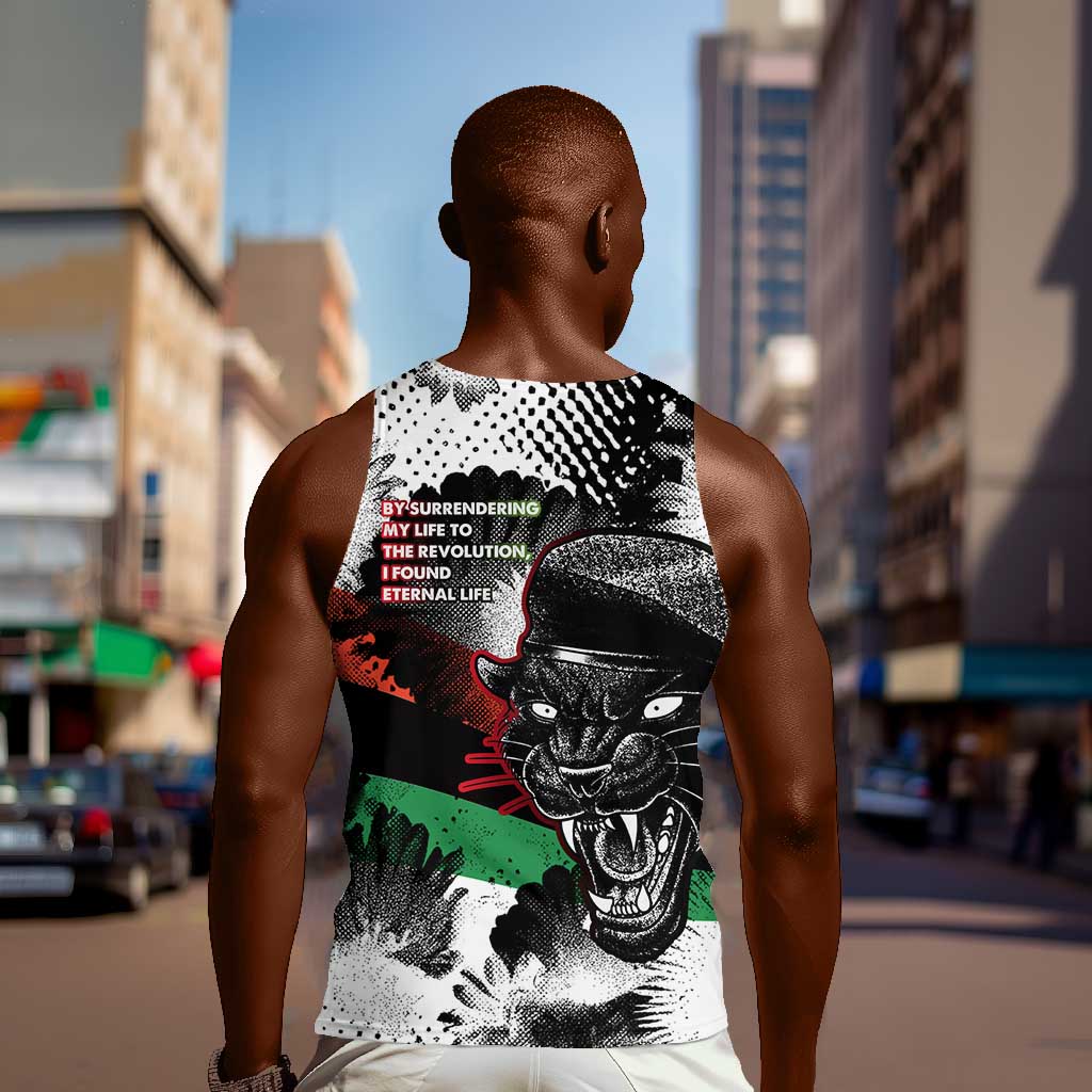 Huey P. Newton Men Tank Top Revolutionary Portrait - Panther Graphic Surrender to the Revolution Quote - African Pride