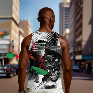 Huey P. Newton Men Tank Top Revolutionary Portrait - Panther Graphic Surrender to the Revolution Quote - African Pride