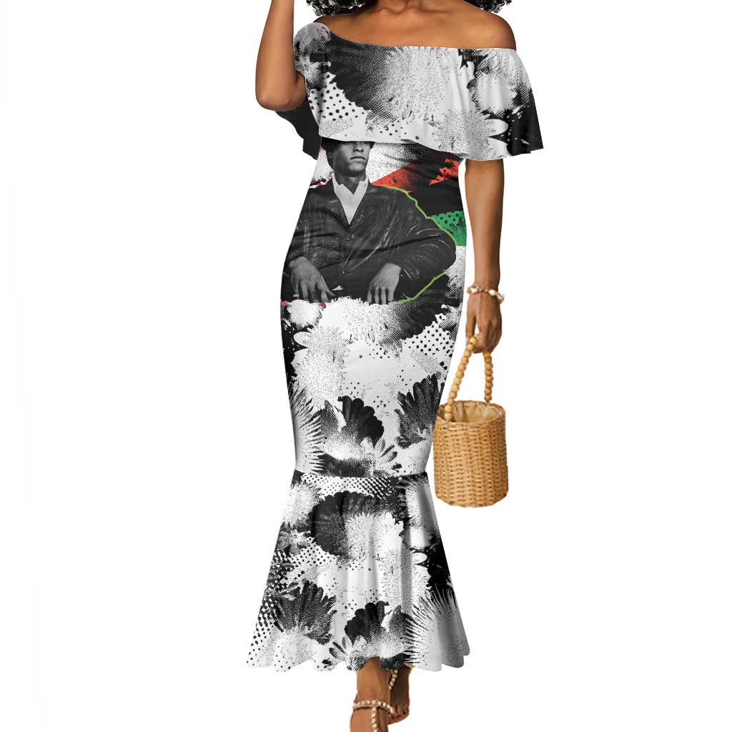 Huey P. Newton Mermaid Dress Revolutionary Portrait - Panther Graphic Surrender to the Revolution Quote - African Pride