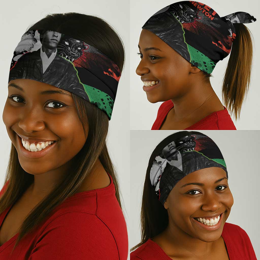 Huey P. Newton Neck Gaiter Revolutionary Portrait - Panther Graphic Surrender to the Revolution Quote - African Pride