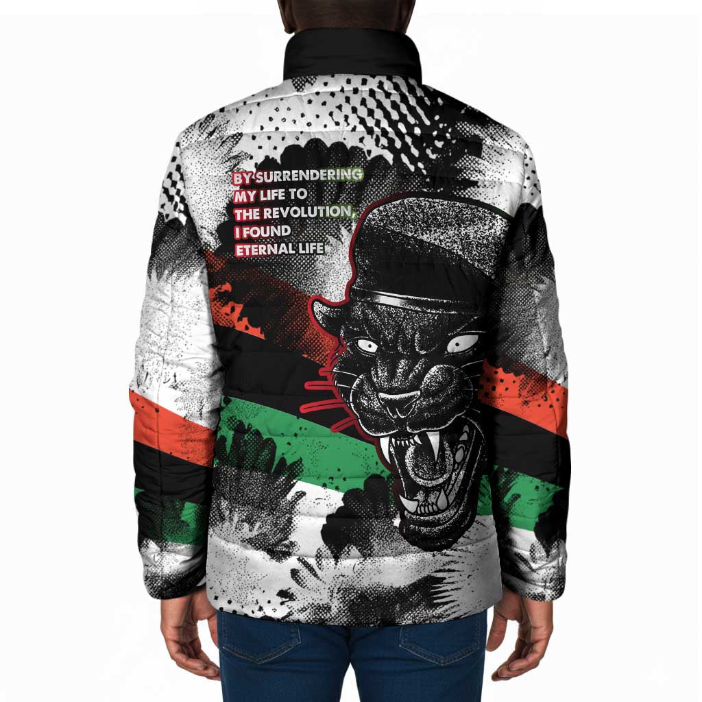 Huey P. Newton Padded Jacket Revolutionary Portrait - Panther Graphic Surrender to the Revolution Quote - African Pride