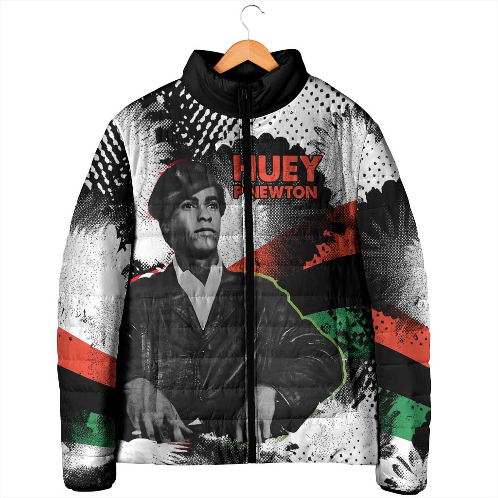 Huey P. Newton Padded Jacket Revolutionary Portrait - Panther Graphic Surrender to the Revolution Quote - African Pride