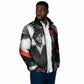 Huey P. Newton Padded Jacket Revolutionary Portrait - Panther Graphic Surrender to the Revolution Quote - African Pride