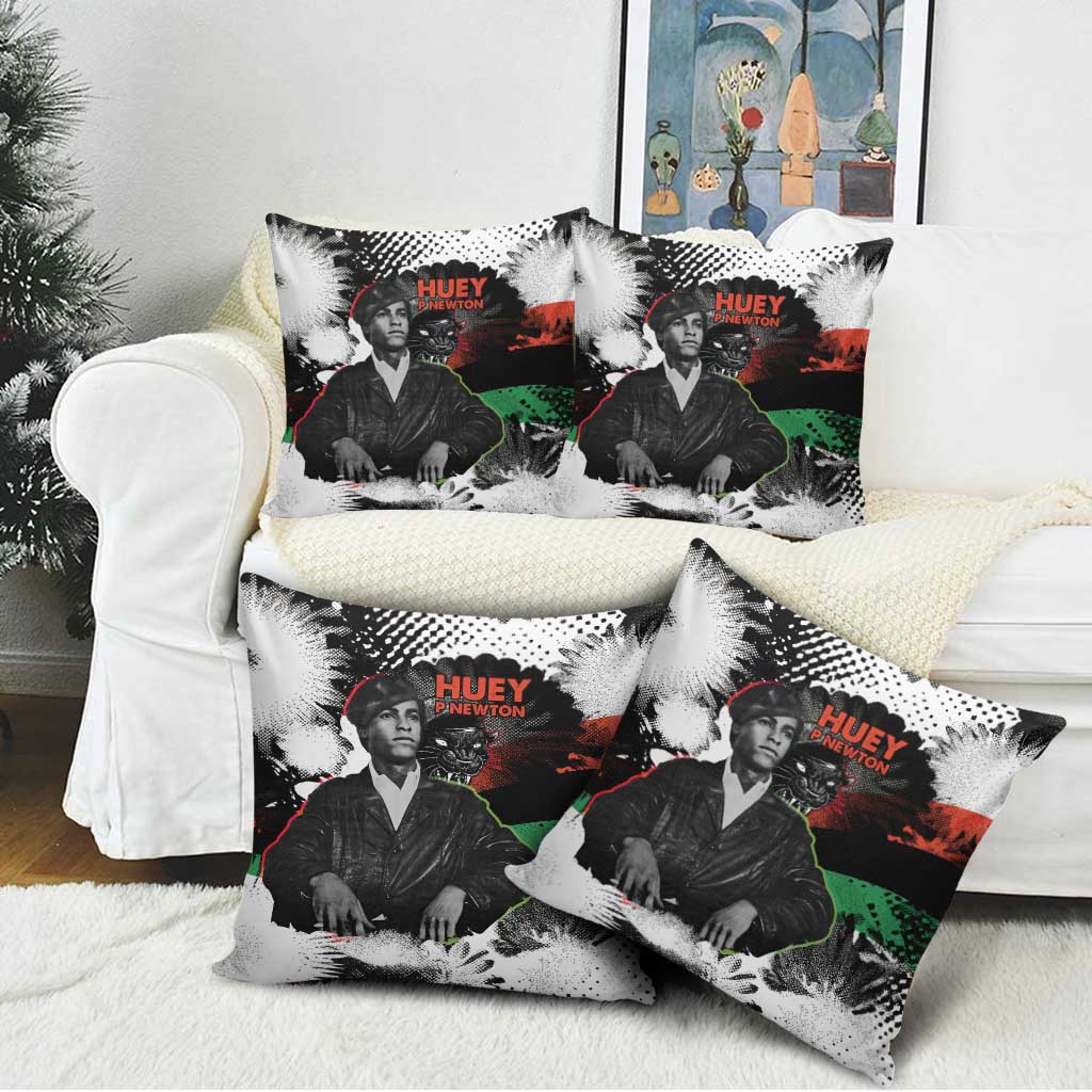 Huey P. Newton Pillow Cover Revolutionary Portrait - Panther Graphic Surrender to the Revolution Quote - African Pride