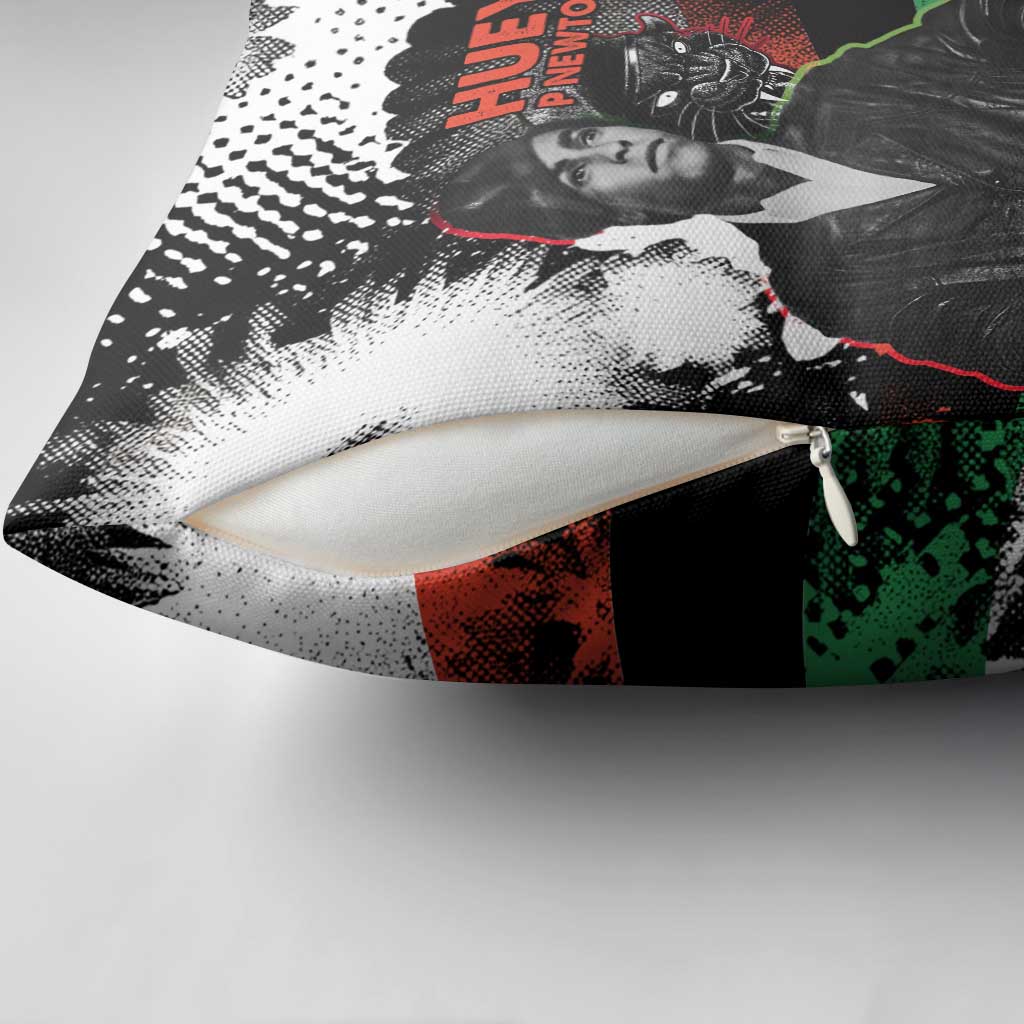 Huey P. Newton Pillow Cover Revolutionary Portrait - Panther Graphic Surrender to the Revolution Quote - African Pride