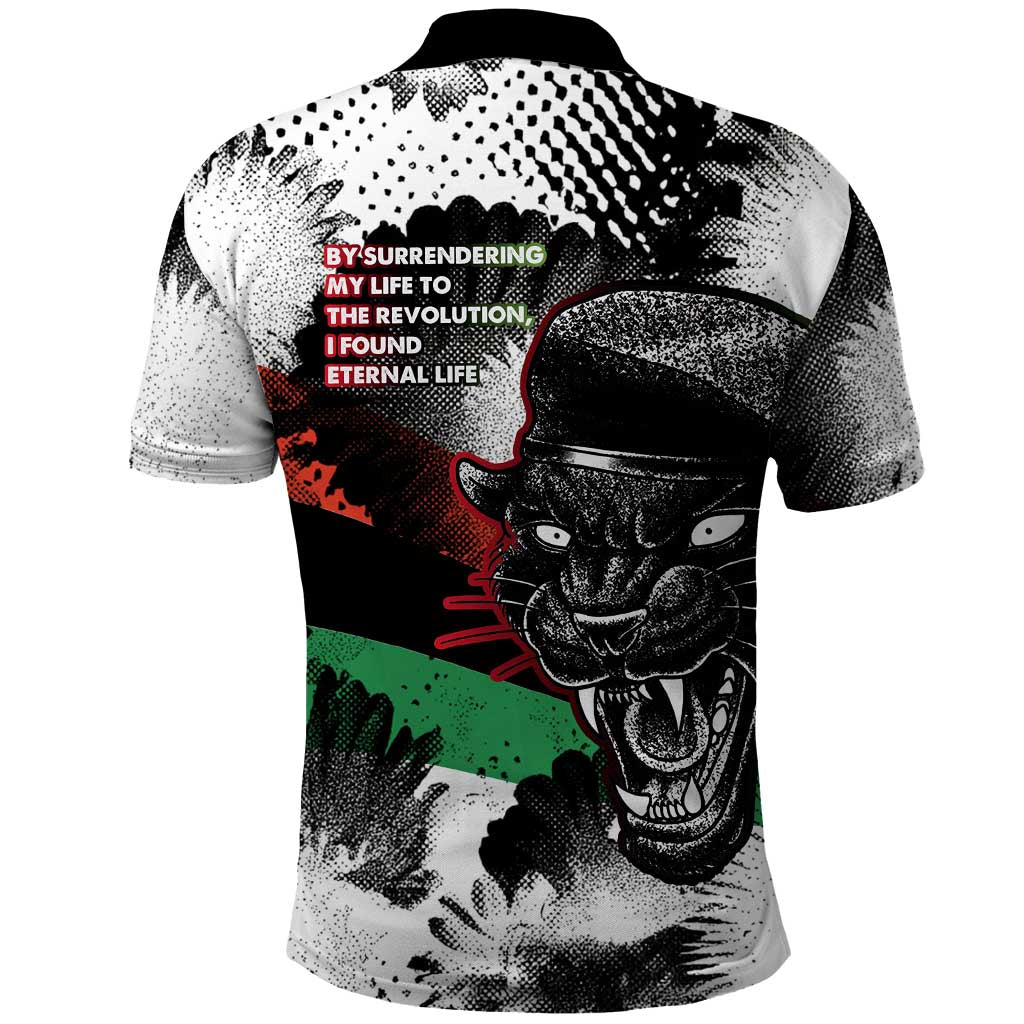Huey P. Newton Polo Shirt Revolutionary Portrait - Panther Graphic Surrender to the Revolution Quote TS04