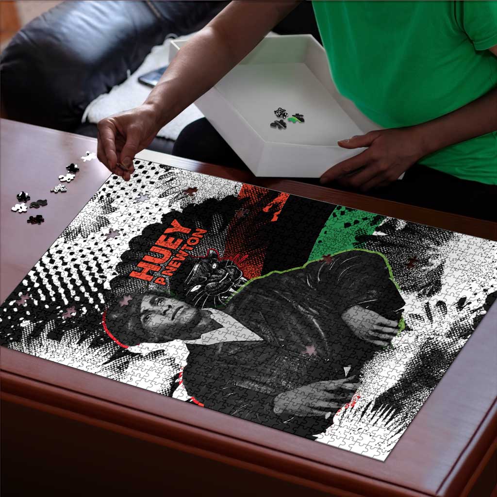Huey P. Newton Puzzle Revolutionary Portrait - Panther Graphic Surrender to the Revolution Quote - African Pride