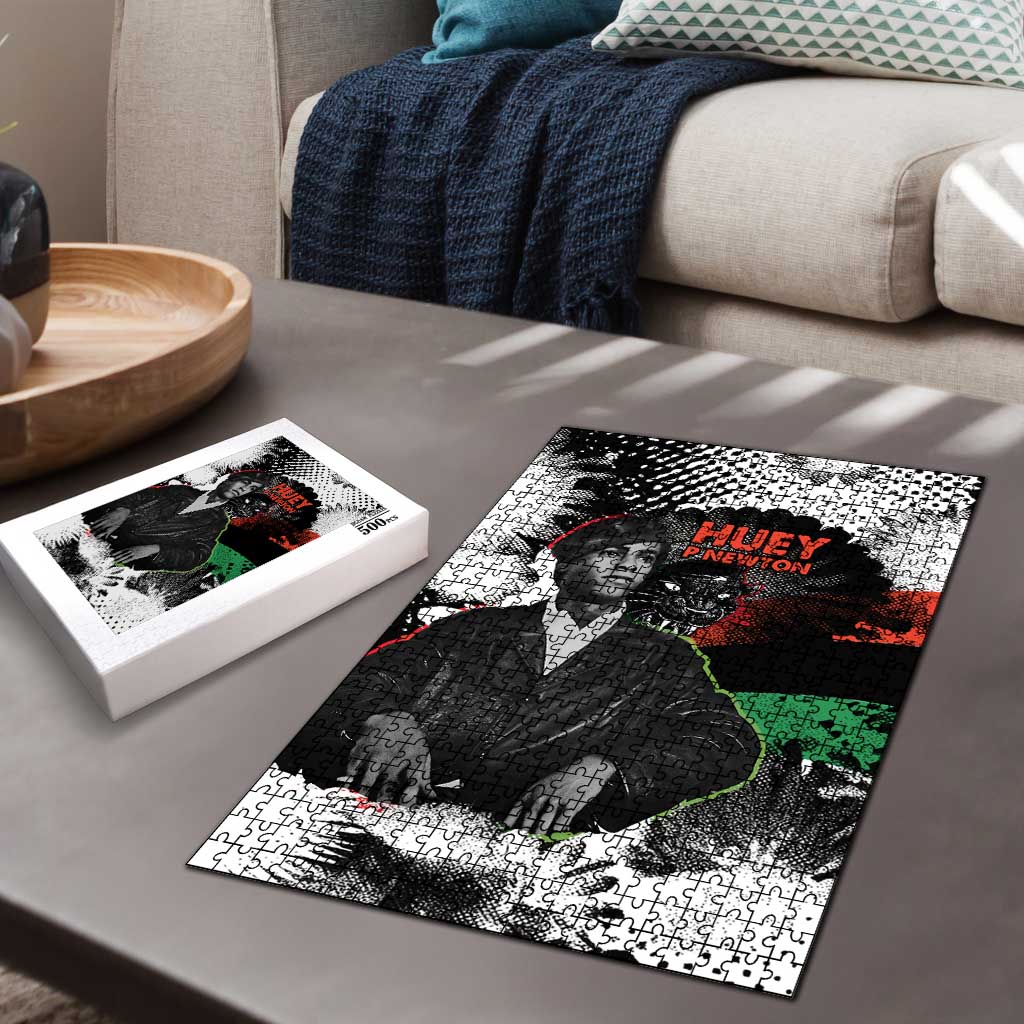 Huey P. Newton Puzzle Revolutionary Portrait - Panther Graphic Surrender to the Revolution Quote - African Pride