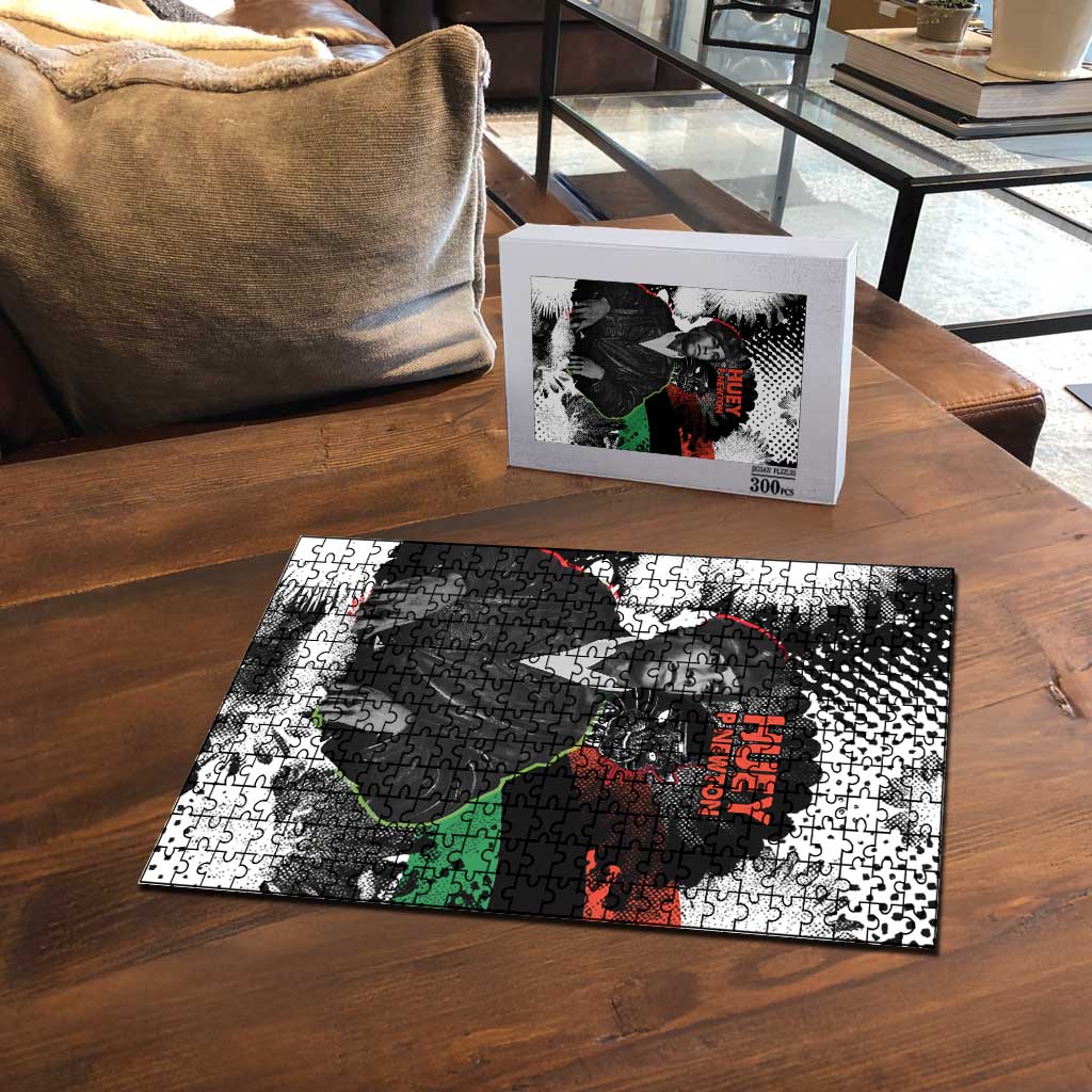 Huey P. Newton Puzzle Revolutionary Portrait - Panther Graphic Surrender to the Revolution Quote - African Pride