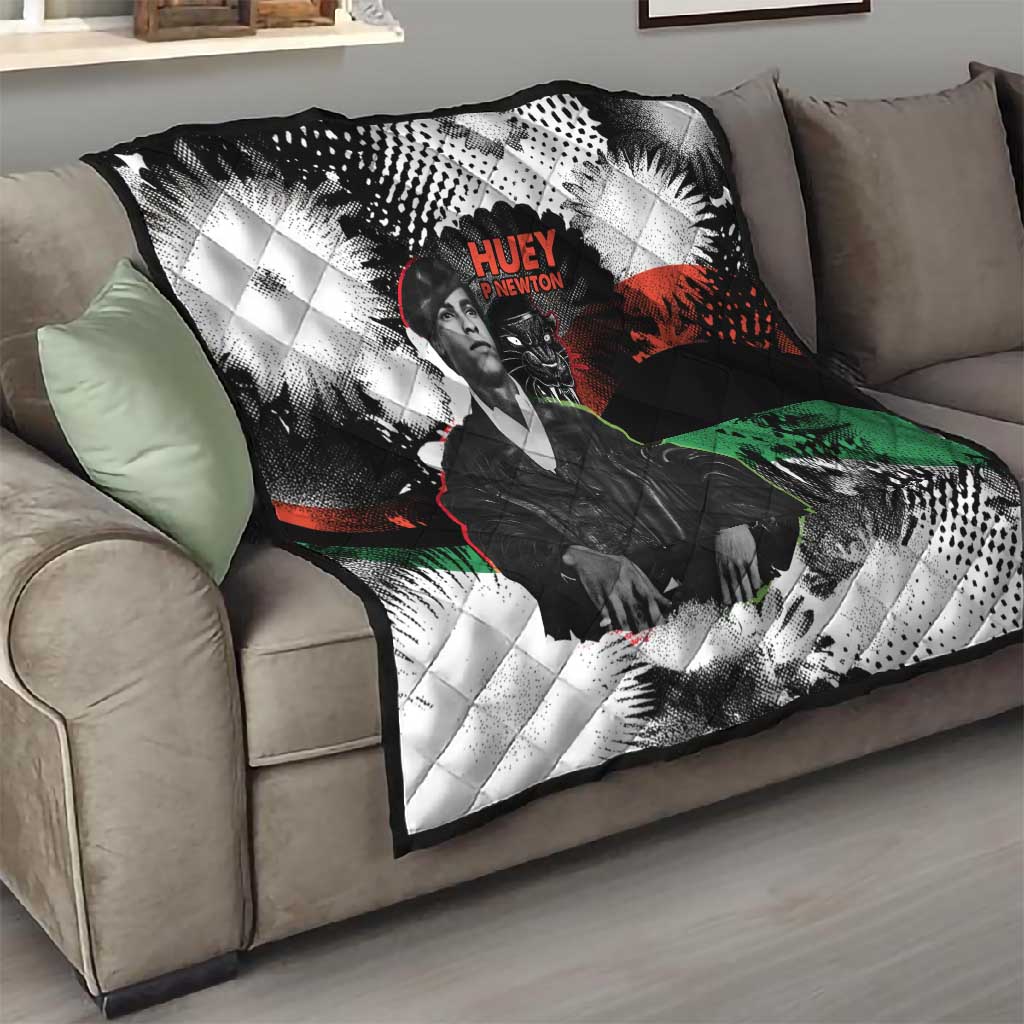 Huey P. Newton Quilt Revolutionary Portrait - Panther Graphic Surrender to the Revolution Quote - African Pride