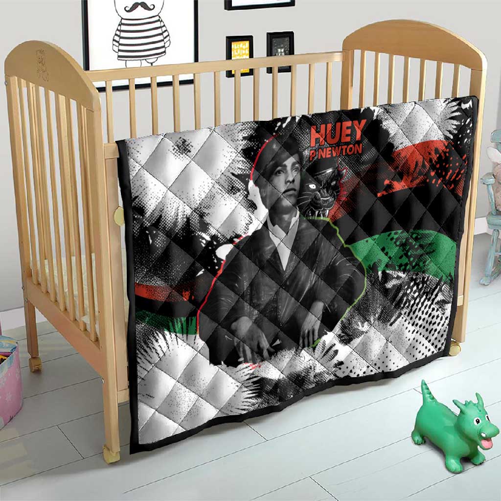 Huey P. Newton Quilt Revolutionary Portrait - Panther Graphic Surrender to the Revolution Quote - African Pride