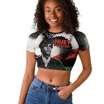 Huey P. Newton Raglan Cropped T shirt Revolutionary Portrait - Panther Graphic Surrender to the Revolution Quote TS04