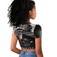 Huey P. Newton Raglan Cropped T shirt Revolutionary Portrait - Panther Graphic Surrender to the Revolution Quote TS04