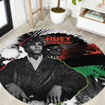 Huey P. Newton Round Carpet Revolutionary Portrait - Panther Graphic Surrender to the Revolution Quote - African Pride