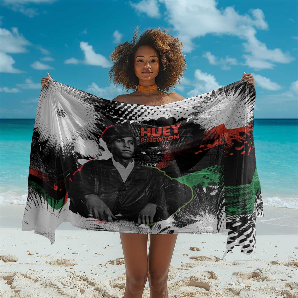 Huey P. Newton Sarong Revolutionary Portrait - Panther Graphic Surrender to the Revolution Quote - African Pride
