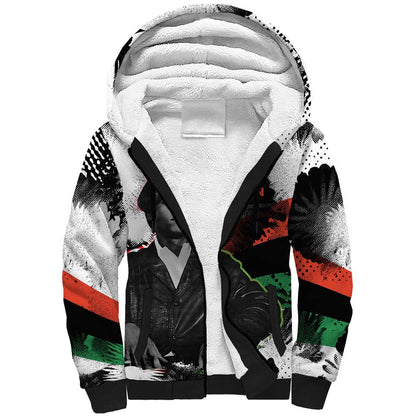Huey P. Newton Sherpa Hoodie Revolutionary Portrait - Panther Graphic Surrender to the Revolution Quote - African Pride