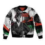 Huey P. Newton Sleeve Zip Bomber Jacket Revolutionary Portrait - Panther Graphic Surrender to the Revolution Quote - African Pride