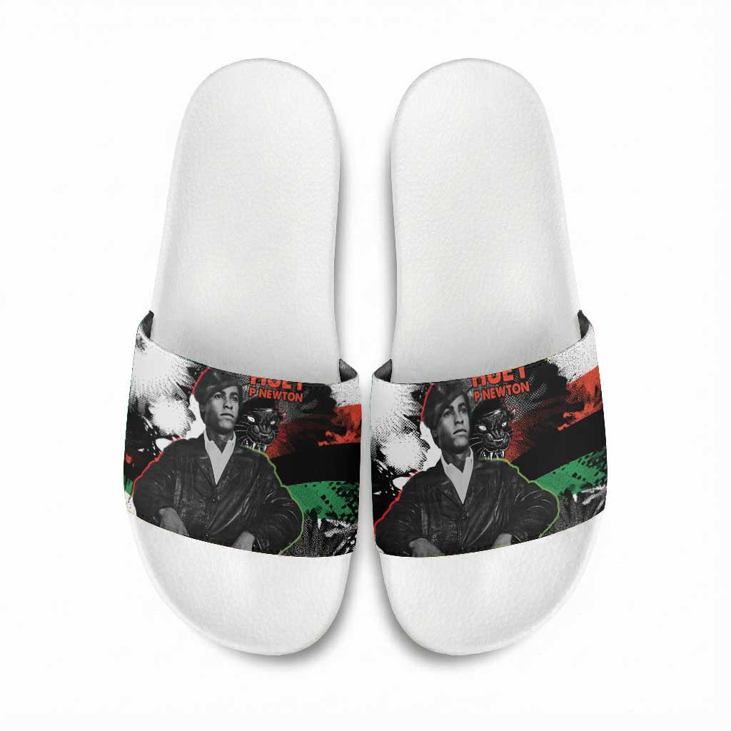 Huey P. Newton Slide Sandals Revolutionary Portrait - Panther Graphic Surrender to the Revolution Quote - African Pride