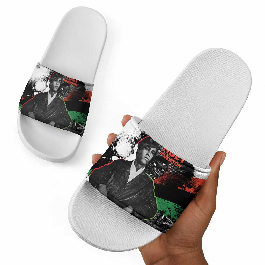 Huey P. Newton Slide Sandals Revolutionary Portrait - Panther Graphic Surrender to the Revolution Quote - African Pride